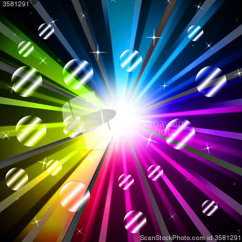 Image of Colorful Rays Background Shows Glowing And Party\r