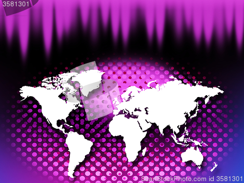 Image of Map Background Shows Atlas Countries And Earth\r