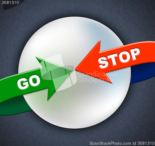 Image of Go Stop Arrows Indicates Get Going And Control