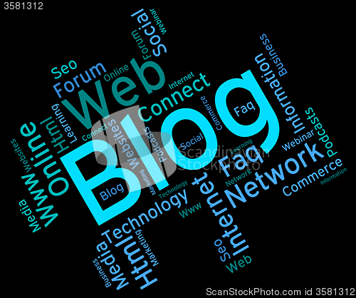 Image of Blog Word Indicates Website Words And Weblog