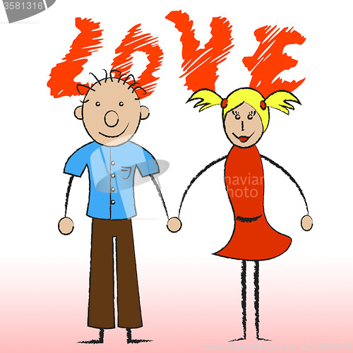 Image of Love Couple Indicates Compassionate Devotion And Fondness