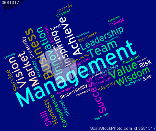 Image of Management Words Represents Boss Company And Wordcloud