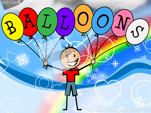Image of Balloons Boy Means Celebration Youth And Kids