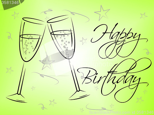 Image of Happy Birthday Glasses Indicates Celebrating Celebration And Party