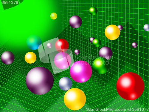 Image of Green Balls Background Shows Brightness Colorful And Graph\r