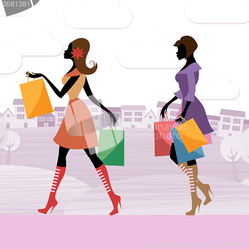 Image of Women Shopper Shows Commercial Activity And Adults