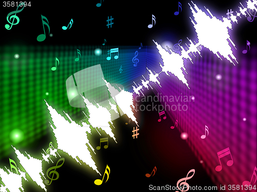 Image of Soundwaves Background Means Making Or Playing Melody\r