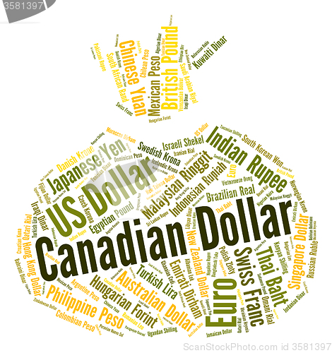 Image of Canadian Dollar Represents Currency Exchange And Banknotes