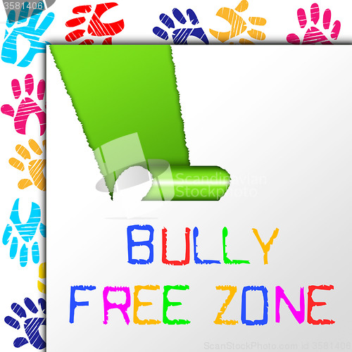 Image of Bully Free Zone Indicates School Bullying And Assistance