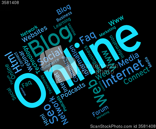 Image of Online Word Shows World Wide Web And Net