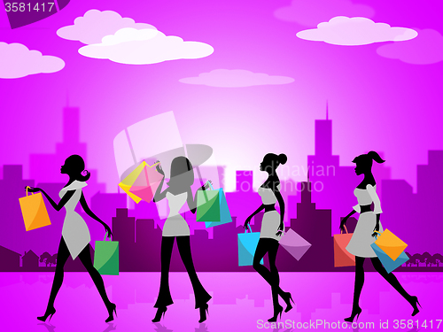 Image of City Shopping Indicates Commercial Activity And Buying