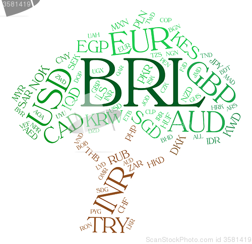 Image of Brl Currency Shows Forex Trading And Banknotes