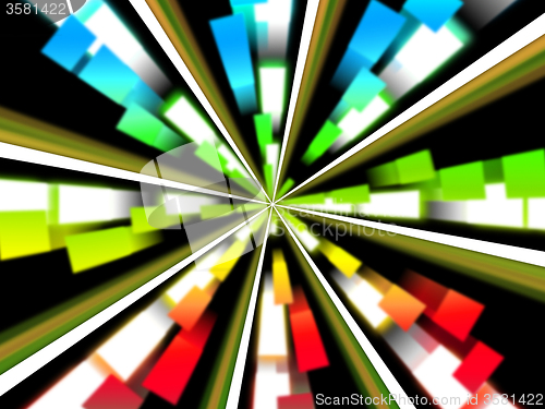 Image of Wheel Background Shows Multicolored Rectangles And Spinning\r