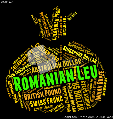 Image of Romanian Leu Indicates Foreign Exchange And Banknote