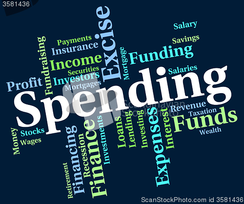 Image of Spending Word Indicates Words Buying And Text