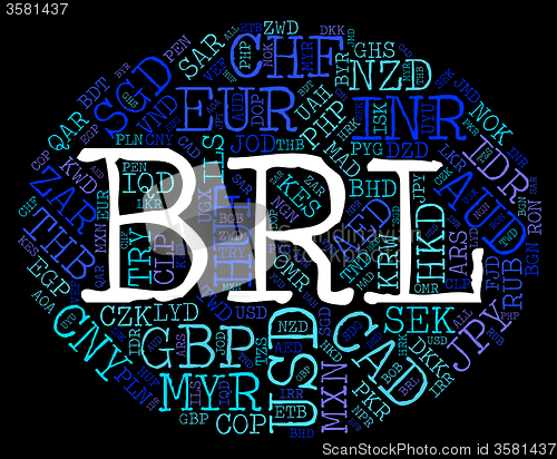 Image of Brl Currency Represents Brazilian Reals And Currencies