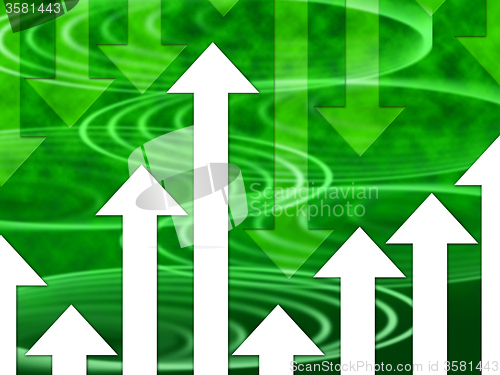 Image of Green Arrows Background Means Direction Upwards Or Downwards\r