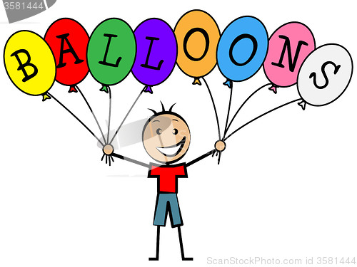 Image of Balloons Boy Means Child Celebrate And Kid