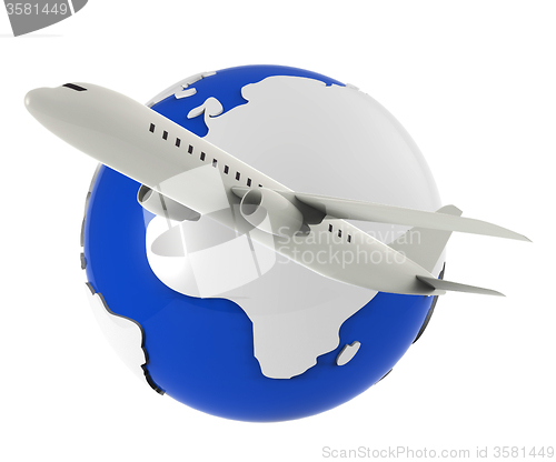 Image of Worldwide Flights Represents Travel Plane And Airplane