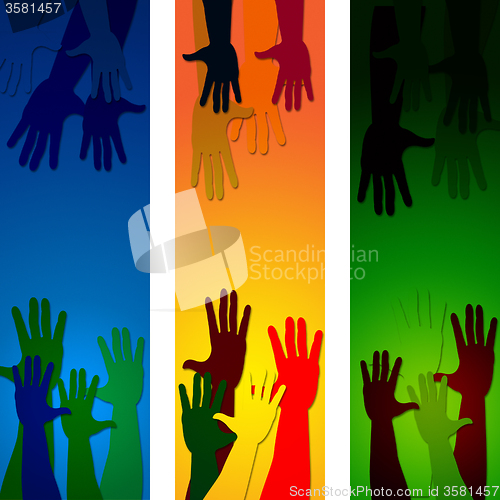 Image of Hands Background Shows Empty Space And Arm