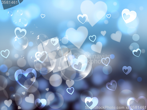 Image of Glow Hearts Represents Valentines Day And Background