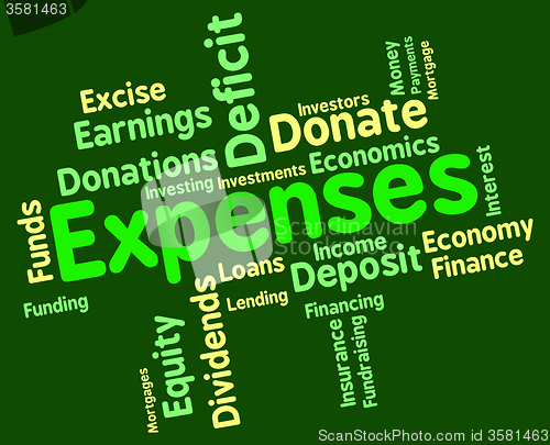 Image of Expenses Word Represents Finances Outlays And Costs