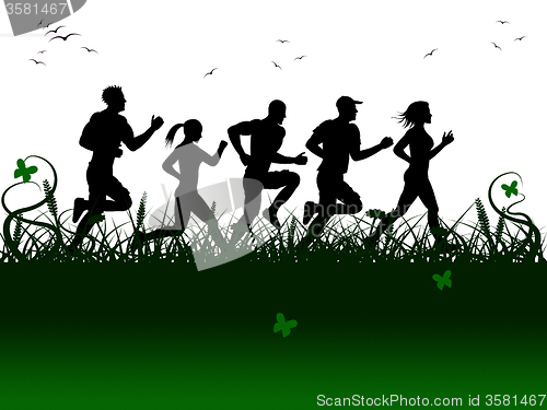 Image of Jogging Landscape Shows Get Fit And Fitness