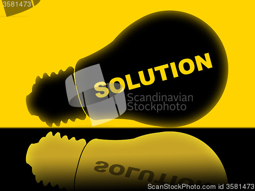 Image of Solution Lightbulb Represents Solutions Success And Solved