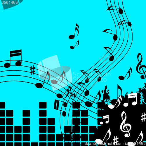 Image of Green Music Background Shows Playing Song Or Pop\r
