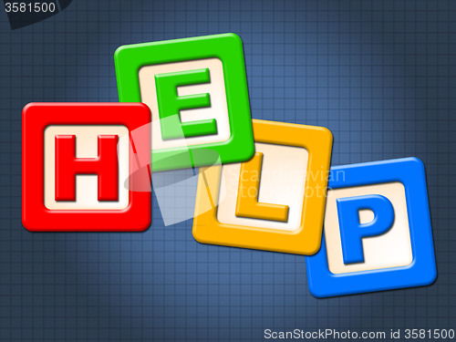 Image of Help Kids Blocks Shows Information Youngsters And Question