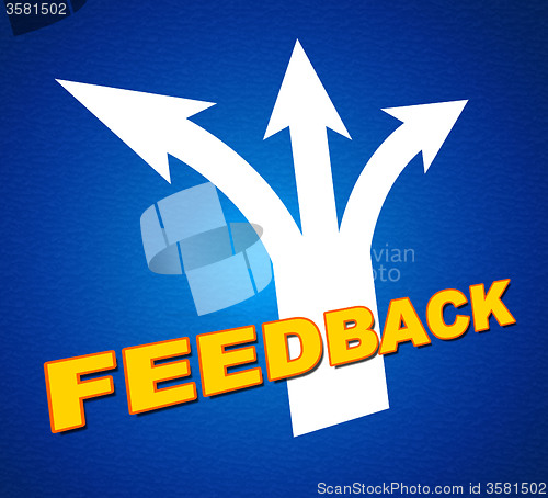 Image of Feedback Arrows Shows Evaluate Reflection And Rating