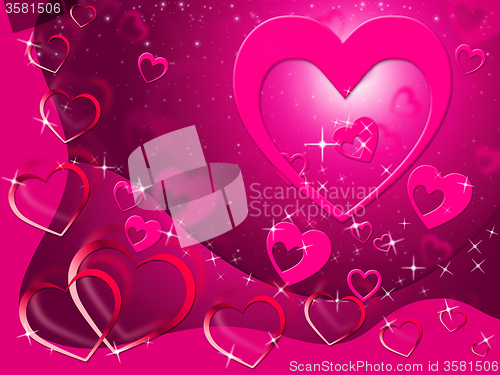 Image of Hearts Background Shows Loving Affection And Romance\r