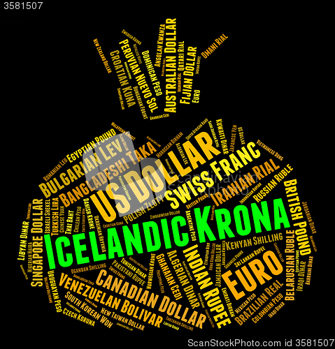 Image of Icelandic Krona Represents Forex Trading And Banknotes