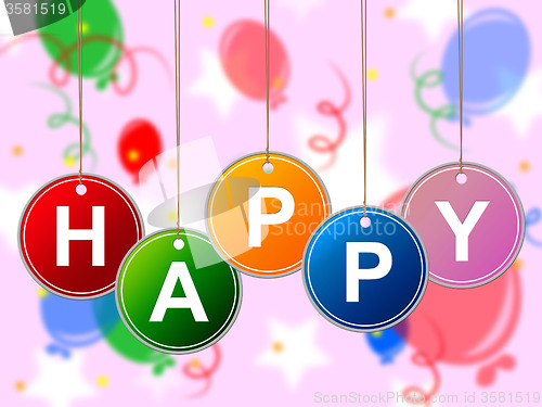 Image of Balloons Enjoy Shows Happy Happiness And Positive