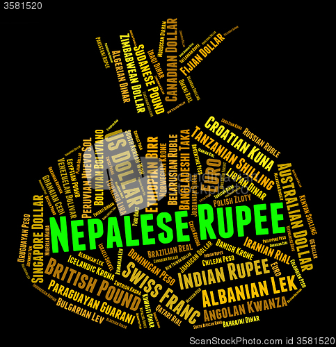 Image of Nepalese Rupee Indicates Foreign Currency And Broker