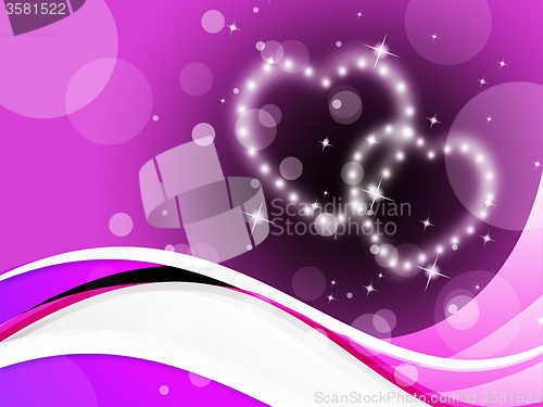 Image of Purple Hearts Background Means Romance Affections And Twinkling\r