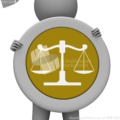 Image of Balance Scales Means Jury Court And Balanced