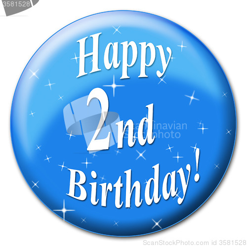 Image of Happy Second Birthday Indicates Happiness Congratulation And Party