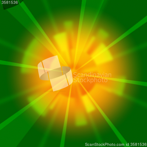 Image of Green Beams Background Shows Shining And Rays\r