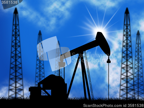 Image of Oil Wells Means Power Source And Drill