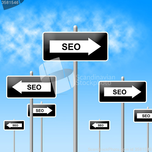 Image of Seo Sign Shows World Wide Web And Network