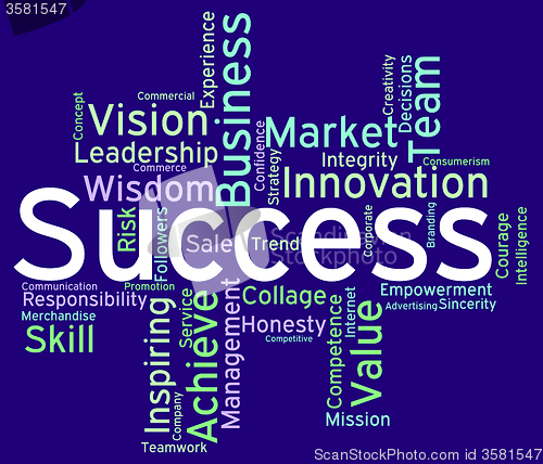 Image of Success Words Represents Victor Succeed And Triumphant