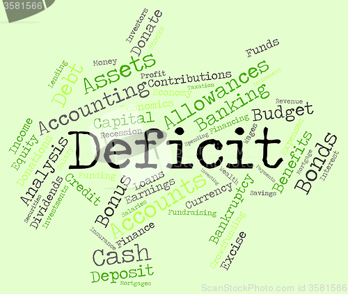 Image of Deficit Word Indicates Financial Obligation And Debt