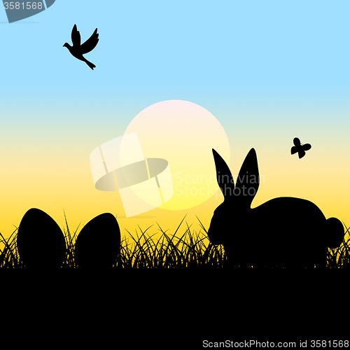 Image of Easter Eggs Indicates Blank Space And Copy