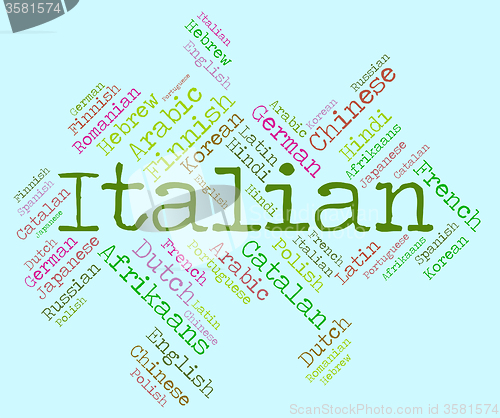 Image of Italian Language Represents Italy Foreign And Text