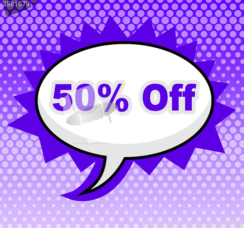 Image of Fifty Percent Off Indicates Offer Sales And Sale