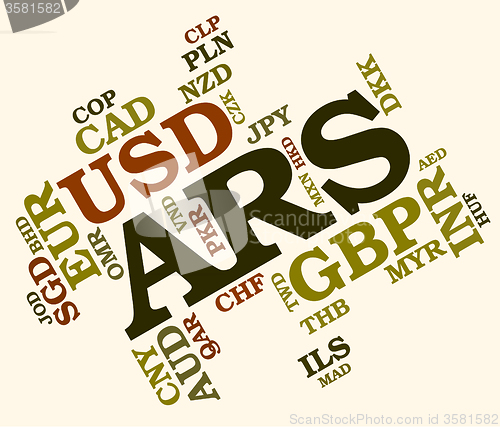 Image of Ars Currency Indicates Argentine Peso And Banknotes