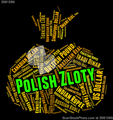 Image of Polish Zloty Shows Foreign Currency And Coinage