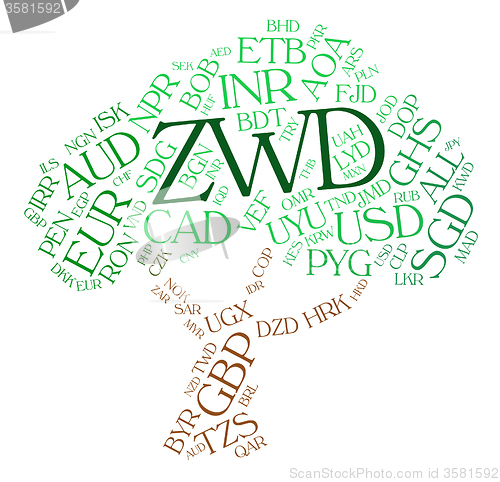 Image of Zwd Currency Means Zimbabwe Dollars And Coinage