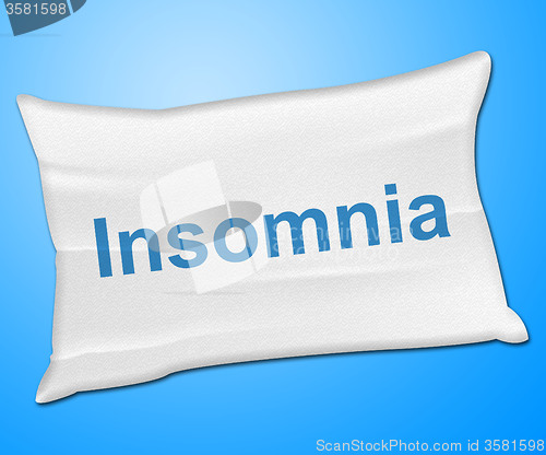 Image of Insomnia Pillow Means Trouble Sleeping And Cushion